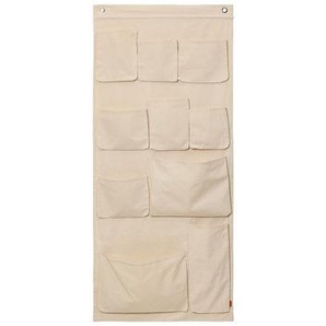 Wandablage Canvas XL textil weiß beige / L 70 x H 160 cm - 10 Taschen - Ferm Living -