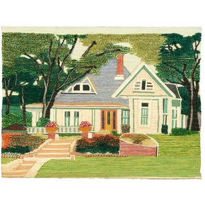 Wandbehang Typisches Ferienhaus mit Garten