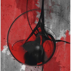 Wandbild ARTLAND Abstrakt in rot und schwarz Bilder Gr. B/H: 60 cm x 80 cm, Alu-Dibond-Druck Gegenstandslos Hochformat, 1 St., rot Kunstdrucke