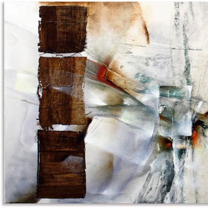 Wandbild ARTLAND Abstrakte Komposition in weiß Bilder Gr. B/H: 120 cm x 80 cm, Alu-Dibond-Druck Gegenstandslos Querformat, 1 St., weiß Kunstdrucke
