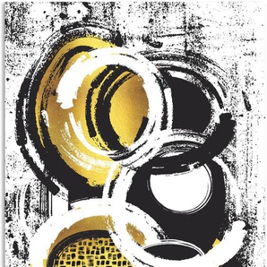 Wandbild ARTLAND Abstrakte Malerei Nr. 2 gold Bilder Gr. B/H: 80 cm x 120 cm, Alu-Dibond-Druck Muster Hochformat, 1 St., goldfarben Kunstdrucke als Alubild, Leinwandbild, Wandaufkleber oder Poster in versch. Größen