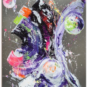 Wandbild ARTLAND Abstraktion XXIII Bilder Gr. B/H: 90 cm x 120 cm, Leinwandbild Muster Hochformat, 1 St., silberfarben Kunstdrucke als Alubild, Leinwandbild, Wandaufkleber oder Poster in versch. Größen