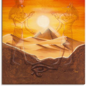 Wandbild ARTLAND Ägypten Bilder Gr. B/H: 90 cm x 120 cm, Leinwandbild Afrika, 1 St., orange Kunstdrucke