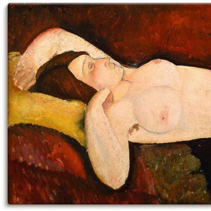 Wandbild ARTLAND Akt einer schlafenden Frau Bilder Gr. B/H: 100 cm x 50 cm, Leinwandbild Frau, 1 St., rot Kunstdrucke