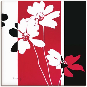 Wandbild ARTLAND Anemonen Varition Bilder Gr. B/H: 100 cm x 100 cm, Leinwandbild Blumen, 1 St., rot Kunstdrucke als Leinwandbild, Wandaufkleber oder Poster in versch. Größen