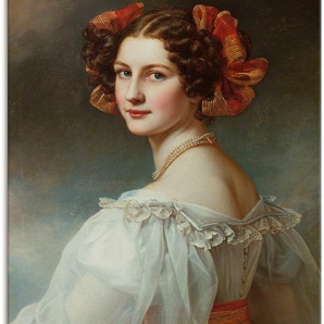 Wandbild ARTLAND Auguste Hilber, geb.Strobl Bilder Gr. B/H: 90 cm x 120 cm, Leinwandbild Frau, 1 St., grau Kunstdrucke als Leinwandbild, Wandaufkleber oder Poster in versch. Größen