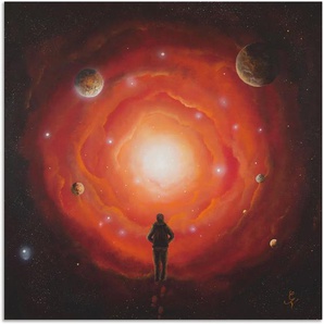 Wandbild ARTLAND Ausblick Bilder Gr. B/H: 100 cm x 100 cm, Alu-Dibond-Druck Bilder von Planeten quadratisch, 1 St., rot Kunstdrucke als Alubild, Leinwandbild, Wandaufkleber oder Poster in versch. Größen