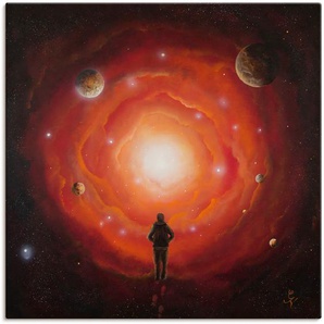 Wandbild ARTLAND Ausblick Bilder Gr. B/H: 100 cm x 100 cm, Leinwandbild Bilder von Planeten quadratisch, 1 St., rot Kunstdrucke als Alubild, Leinwandbild, Wandaufkleber oder Poster in versch. Größen