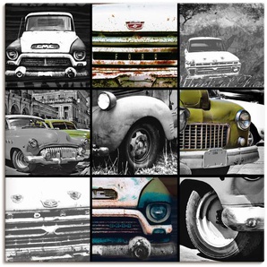 Wandbild ARTLAND Autos I Bilder Gr. B/H: 100 cm x 100 cm, Leinwandbild Auto, 1 St., grau Kunstdrucke als Alubild, Leinwandbild, Wandaufkleber oder Poster in versch. Größen
