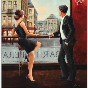 Wandbild ARTLAND Bar Bilder Gr. B/H: 90 cm x 120 cm, Alu-Dibond-Druck Bar & Lounges, 1 St., rot Kunstdrucke