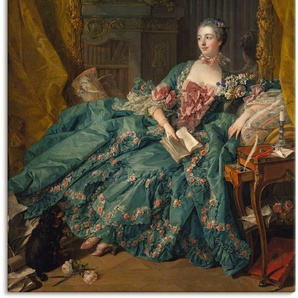Wandbild ARTLAND Bildnis der Marquise de Pompadour. 1756 Bilder Gr. B/H: 90 cm x 120 cm, Leinwandbild Frau, 1 St., grün Kunstdrucke