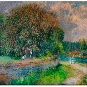 Wandbild ARTLAND Blühender Kastanienbaum Bilder Gr. B/H: 120 cm x 90 cm, Leinwandbild Wiesen & Bäume Querformat, 1 St., grün Kunstdrucke