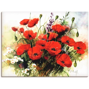 Wandbild ARTLAND Blumen Zusammenstellung III Bilder Gr. B/H: 120 cm x 90 cm, Leinwandbild Blumen, 1 St., rot Kunstdrucke