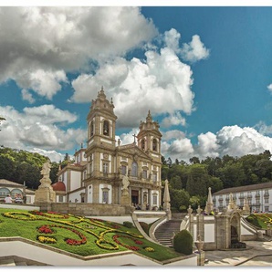 Wandbild ARTLAND Bom Jesus Kirche, Portugal Bilder Gr. B/H: 120 cm x 90 cm, Alu-Dibond-Druck Gebäude Querformat, 1 St., grau Kunstdrucke als Alubild, Leinwandbild, Wandaufkleber oder Poster in versch. Größen