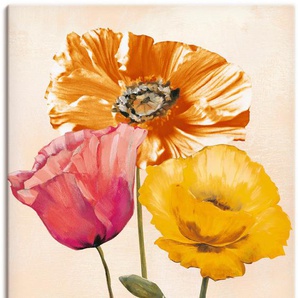 Wandbild ARTLAND Bunte Mohnblumen II Bilder Gr. B/H: 90 cm x 120 cm, Leinwandbild Blumenbilder Hochformat, 1 St., bunt Kunstdrucke