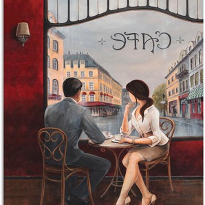 Wandbild ARTLAND Café Bilder Gr. B/H: 90 cm x 120 cm, Alu-Dibond-Druck Restaurant & Cafés, 1 St., rot Kunstdrucke als Alubild, Outdoorbild, Leinwandbild, Poster, Wandaufkleber