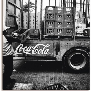 Wandbild ARTLAND CocaCola-LKW in El Jadida - Marokko Bilder Gr. B/H: 80 cm x 120 cm, Leinwandbild Auto Hochformat, 1 St., schwarz Kunstdrucke