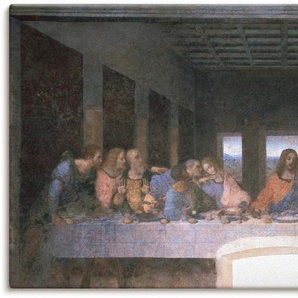 Wandbild ARTLAND Das letzte Abendmahl Bilder Gr. B/H: 100 cm x 50 cm, Leinwandbild Religion, 1 St., braun Kunstdrucke