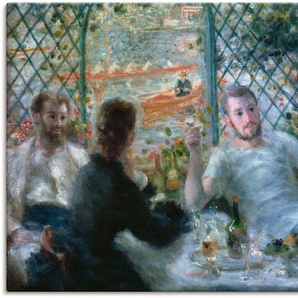 Wandbild ARTLAND Das Mittagessen der Ruderer Bilder Gr. B/H: 120 cm x 90 cm, Leinwandbild Gruppen & Familien, 1 St., grau Kunstdrucke als Leinwandbild, Wandaufkleber oder Poster in versch. Größen