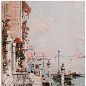 Wandbild ARTLAND Der Canal Grande, Venedig. Bilder Gr. B/H: 90 cm x 120 cm, Leinwandbild Italien, 1 St., grau Kunstdrucke als Leinwandbild, Wandaufkleber oder Poster in versch. Größen