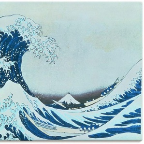 Wandbild ARTLAND Die grosse Welle von Kanagawa. 1831 Bilder Gr. B/H: 120 cm x 80 cm, Leinwandbild Gewässer, 1 St., blau Kunstdrucke