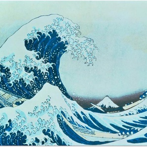 Wandbild ARTLAND Die grosse Welle von Kanagawa. 1831 Bilder Gr. B/H: 90 cm x 60 cm, Alu-Dibond-Druck Gewässer, 1 St., blau Kunstdrucke