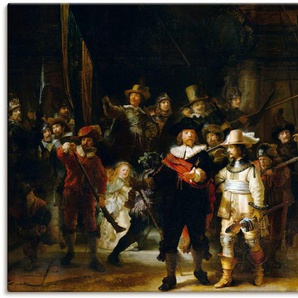 Wandbild ARTLAND Die Nachtwache. 1642 Bilder Gr. B/H: 120 cm x 90 cm, Leinwandbild Porträts, 1 St., braun Kunstdrucke