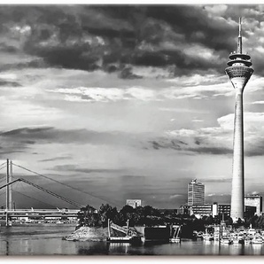 Wandbild ARTLAND Düsseldorf Collage Skyline 10 Bilder Gr. B/H: 100 cm x 50 cm, Leinwandbild Deutschland, 1 St., schwarz Kunstdrucke