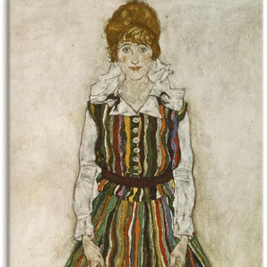 Wandbild ARTLAND Edith Schiele. 1915. Bilder Gr. B/H: 75 cm x 150 cm, Leinwandbild Frau, 1 St., beige (naturfarben) Bild Metallbild Metallbilder Bilder als Alubild, Leinwandbild, Wandaufkleber oder Poster in versch. Größen