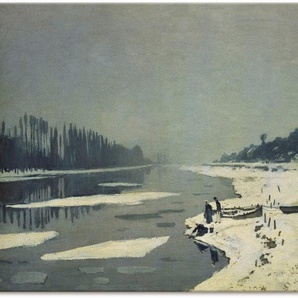 Wandbild ARTLAND Eisgang auf der Seine bei Bougival Bilder Gr. B/H: 120 cm x 90 cm, Leinwandbild Gewässer, 1 St., grau Kunstdrucke als Leinwandbild, Wandaufkleber oder Poster in versch. Größen