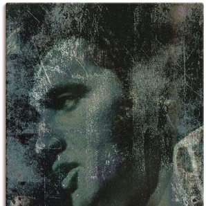Wandbild ARTLAND Elvis the King Bilder Gr. B/H: 80 cm x 120 cm, Leinwandbild Musiker, 1 St., grün Kunstdrucke