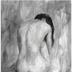 Wandbild ARTLAND Figur in schwarz & weiß II Bilder Gr. B/H: 60 cm x 80 cm, Alu-Dibond-Druck Frau Hochformat, 1 St., grau Kunstdrucke