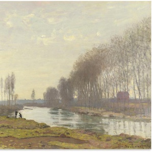 Wandbild ARTLAND Flussarm der Seine bei Argenteuil Bilder Gr. B/H: 120 cm x 90 cm, Alu-Dibond-Druck Gewässer Querformat, 1 St., grau Kunstdrucke als Alubild, Leinwandbild, Wandaufkleber oder Poster in versch. Größen