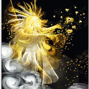 Wandbild ARTLAND Goldener Schutzengel Bilder Gr. B/H: 90 cm x 120 cm, Alu-Dibond-Druck klassische Fantasie Hochformat, 1 St., goldfarben Kunstdrucke als Alubild, Leinwandbild, Wandaufkleber oder Poster in versch. Größen