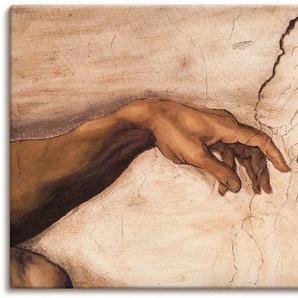 Wandbild ARTLAND Hände Bilder Gr. B/H: 150 cm x 75 cm, Leinwandbild Religion, 1 St., beige (naturfarben) Kunstdrucke