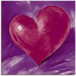 Wandbild ARTLAND Herz in Beerentönen Bilder Gr. B/H: 100 cm x 100 cm, Leinwandbild Herzen, 1 St., lila Kunstdrucke als Alubild, Leinwandbild, Wandaufkleber oder Poster in versch. Größen