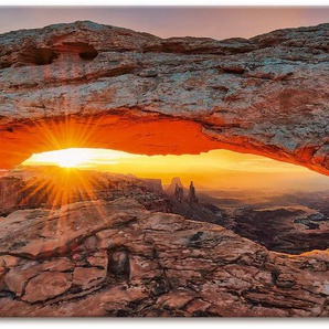 Wandbild ARTLAND Iconic Mesa Arch Bilder Gr. B/H: 150 cm x 75 cm, Leinwandbild Felsen Querformat, 1 St., rot Kunstdrucke als Alubild, Outdoorbild, Leinwandbild, Poster in verschied. Größen