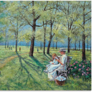 Wandbild ARTLAND Im Park Bilder Gr. B/H: 120 cm x 90 cm, Alu-Dibond-Druck Wiesen & Bäume, 1 St., grün Kunstdrucke
