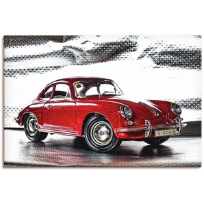 Wandbild ARTLAND Klassiker - Der Porsche 356 Bilder Gr. B/H: 120 cm x 80 cm, Leinwandbild Auto Querformat, 1 St., rot Kunstdrucke