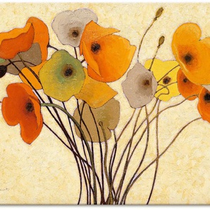 Wandbild ARTLAND Kürbismohn I Bilder Gr. B/H: 120 cm x 90 cm, Leinwandbild Blumen Querformat, 1 St., orange Kunstdrucke