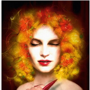 Wandbild ARTLAND La Donna Piccante Bilder Gr. B/H: 90 cm x 130 cm, Alu-Dibond-Druck Bilder von Frauen Hochformat, 1 St., rot Kunstdrucke als Alubild, Leinwandbild, Wandaufkleber oder Poster in versch. Größen