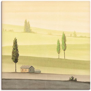 Wandbild ARTLAND Landschaft in Grün II Bilder Gr. B/H: 100 cm x 100 cm, Leinwandbild Wiesen & Bäume, 1 St., grün Kunstdrucke