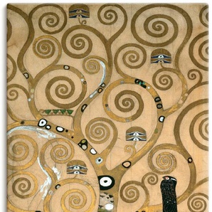 Wandbild ARTLAND Lebensbaum. Detail, Werkvorlage Bilder Gr. B/H: 50 cm x 100 cm, Leinwandbild Bäume, 1 St., gelb Kunstdrucke