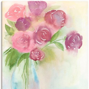 Wandbild ARTLAND Leuchtener Strauß II Bilder Gr. B/H: 90 cm x 120 cm, Leinwandbild Blumen Hochformat, 1 St., rot Kunstdrucke als Alubild, Leinwandbild, Wandaufkleber oder Poster in versch. Größen