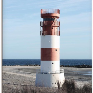 Wandbild ARTLAND Leuchtturm I Bilder Gr. B/H: 90 cm x 120 cm, Leinwandbild Gebäude Hochformat, 1 St., rot Kunstdrucke als Alubild, Leinwandbild, Wandaufkleber oder Poster in versch. Größen
