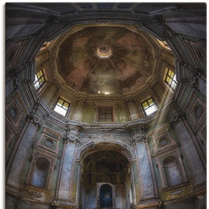 Wandbild ARTLAND Lost Place - marode Kirche verlassen Bilder Gr. B/H: 90 cm x 120 cm, Leinwandbild Gebäude Hochformat, 1 St., grau Kunstdrucke als Alubild, Leinwandbild, Wandaufkleber oder Poster in versch. Größen