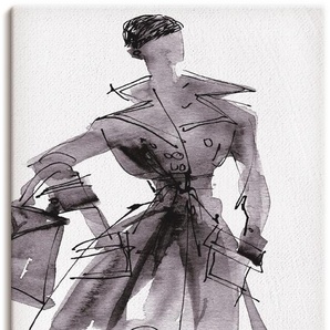 Wandbild ARTLAND Mode Skizzenbuch VII Bilder Gr. B/H: 50 cm x 100 cm, Leinwandbild Mode Hochformat, 1 St., schwarz Kunstdrucke