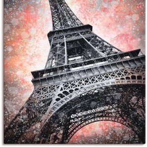 Wandbild ARTLAND Modern Art Eiffelturm Bilder Gr. B/H: 90 cm x 120 cm, Leinwandbild Gebäude, 1 St., rot Kunstdrucke als Alubild, Leinwandbild, Wandaufkleber oder Poster in versch. Größen