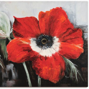 Wandbild ARTLAND Mohnblumen in voller Blüte Bilder Gr. B/H: 120 cm x 90 cm, Leinwandbild Blumen Querformat, 1 St., rot Kunstdrucke als Leinwandbild, Wandaufkleber oder Poster in versch. Größen