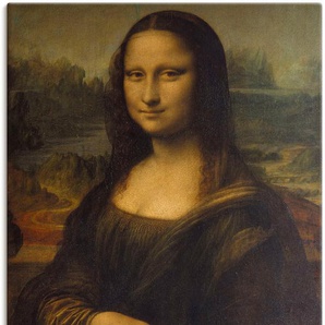 Wandbild ARTLAND Mona Lisa. Um 1503 Bilder Gr. B/H: 90 cm x 120 cm, Leinwandbild Porträts, 1 St., braun Kunstdrucke